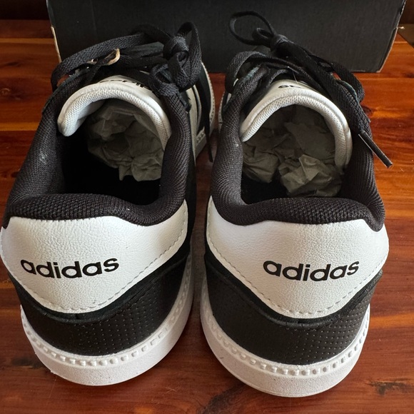 Adidas Breaknet Sleek Sneakers Black White Women’s US 9 Suede Cloudfoam Plus
